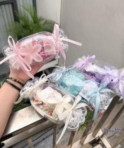 Hộp quà kẹp tóc tone màu xinh – 2 size – Quà 8/3, Valentine, Trung Thu