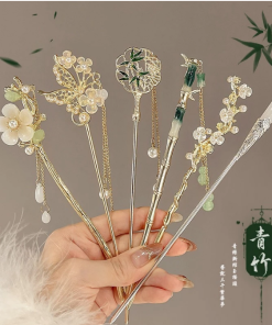 Trâm cài tóc tua rua hoa – Phong cách cổ điển cao cấp cho nữ – Zhang Qipao