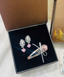 Set Quà Valentine 8/3 Charmblink Khuyên Tai & Kẹp Mái Kèm Túi Hộp Thiệp