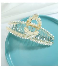 Kẹp tóc càng cua ngọc trai Hàn Quốc nữ đẹp hottrend nhám cỡ size lớn LAGU - Cặp búi tóc dễ thương cào 10 răng, 14 răng