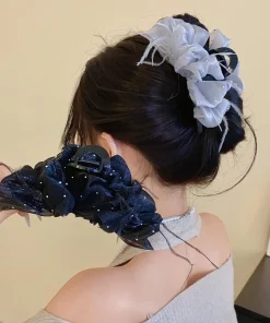 kẹp tóc nơ tiểu thư vải kẹp càng cua lớn đẹp to cho tóc dầy phụ kiện tóc kẹp tóc nữ